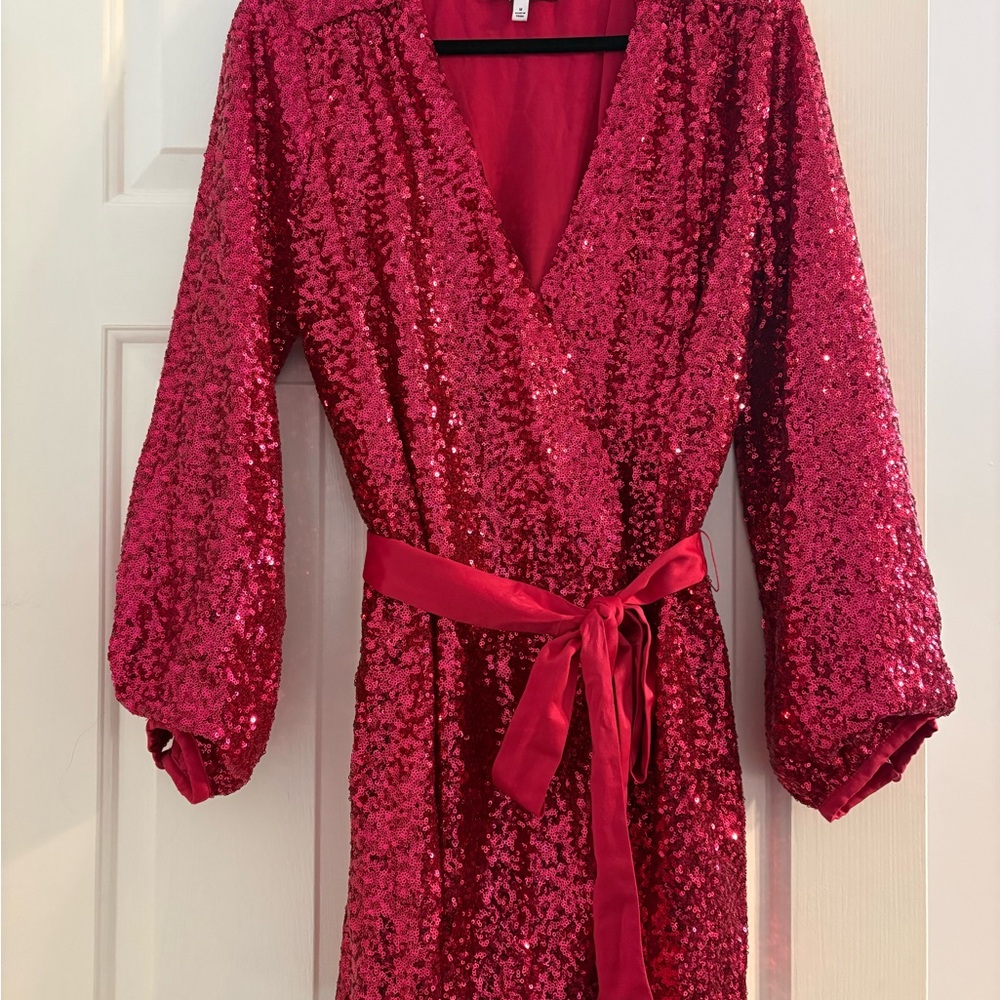 Express Fuchsia Sequin Mini Dress - Picture 4 of 6